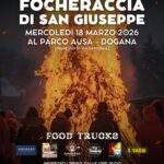 San Marino, il 18 marzo a Dogana, torna la magia della Focheraccia di San Giuseppe: musica e stand gastronomici al Parco Ausa
