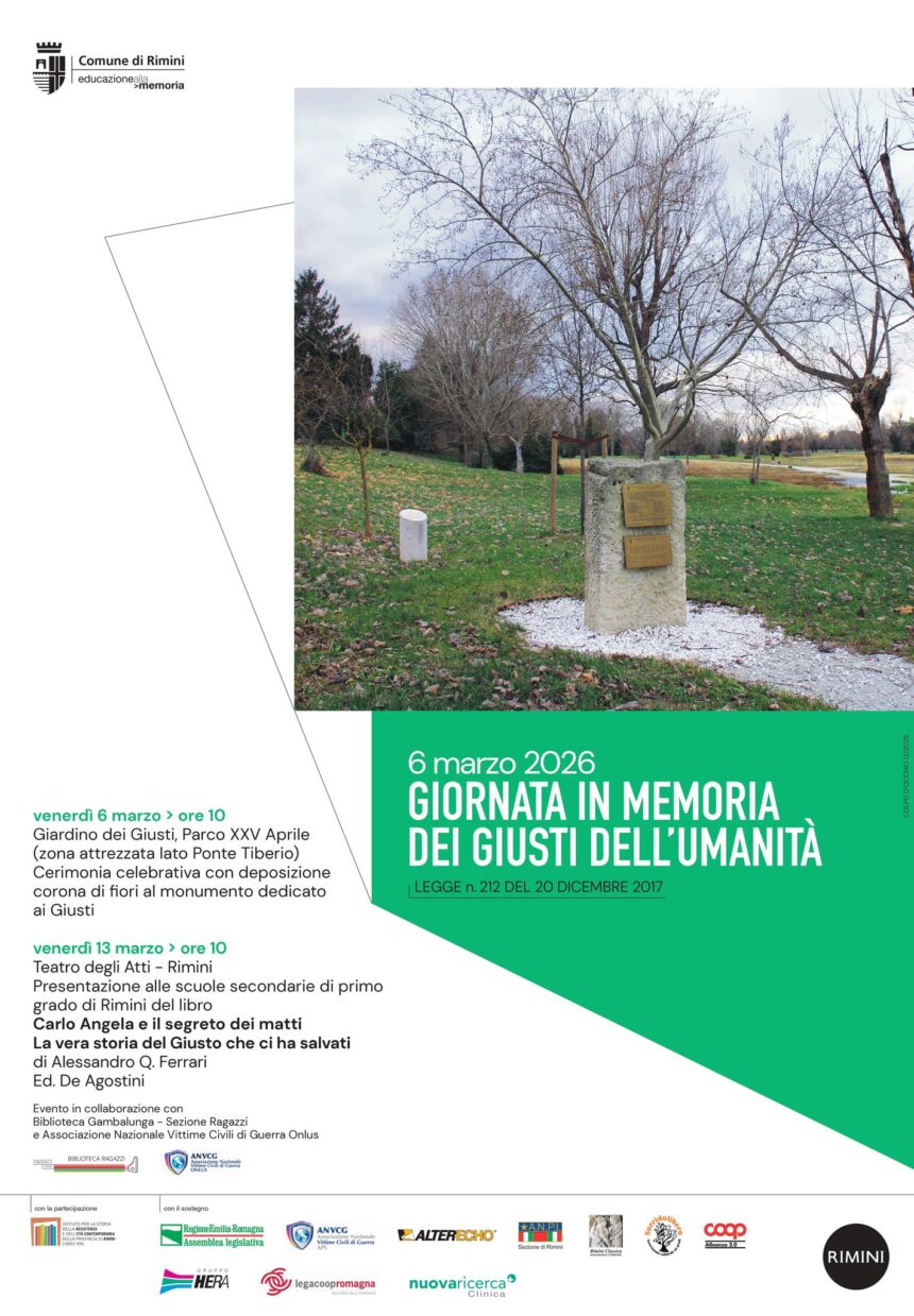 6 marzo, “Giornata dei Giusti”: Rimini celebra chi ha scelto il bene nei momenti più bui