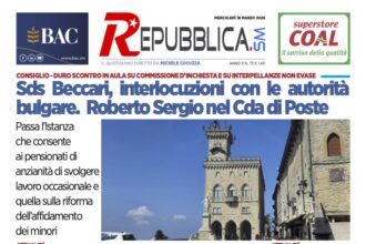San Marino. La prima pagina de LA REPUBBLICASM