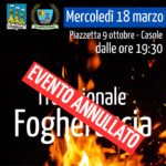 San Marino, Casole: causa maltempo le Focheraccie previste per il 18 sera sono state rinviate al 24 marzo