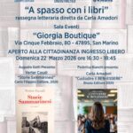 Domenica l’ultimo incontro di “A spasso con i libri”, protagonisti i volumi di Verter Casali e Carla Amadori