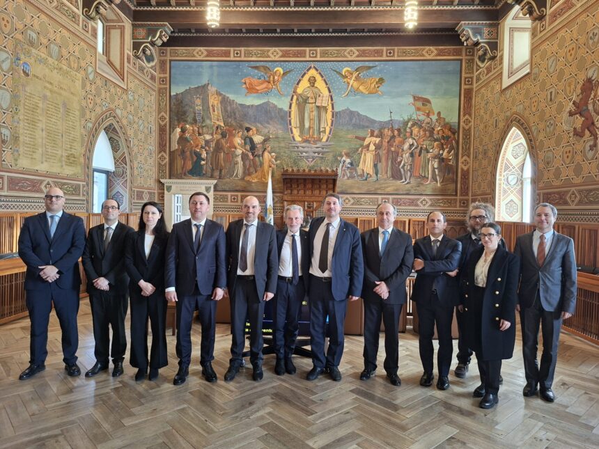 San Marino. Incontro del Presidente del Gruppo Parlamentare della Verkhovna Rada di Ucraina per le relazioni interparlamentari con la Repubblica di San Marino e una delegazione della Commissione Consiliare Permanente Affari Esteri