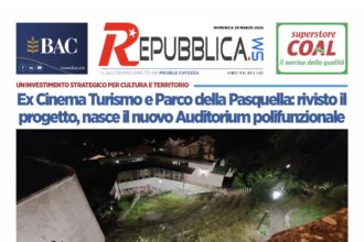San Marino. La prima pagina de La RepubblicaSM