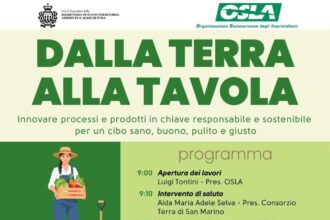 San Marino – “Dalla Terra alla Tavola”: il 7 marzo 2026 a Domagnano un confronto su agricoltura biologica, sostenibilità e salute