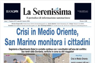 San Marino. La prima pagina de LA SERENISSIMA