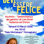 Chiesa di San Marino-Montefeltro: incontro testimonianza dei genitori di Lisa Rossi, Federica ed Enrico. Venerdì 6 marzo ore 20,45, Sala Montelupo