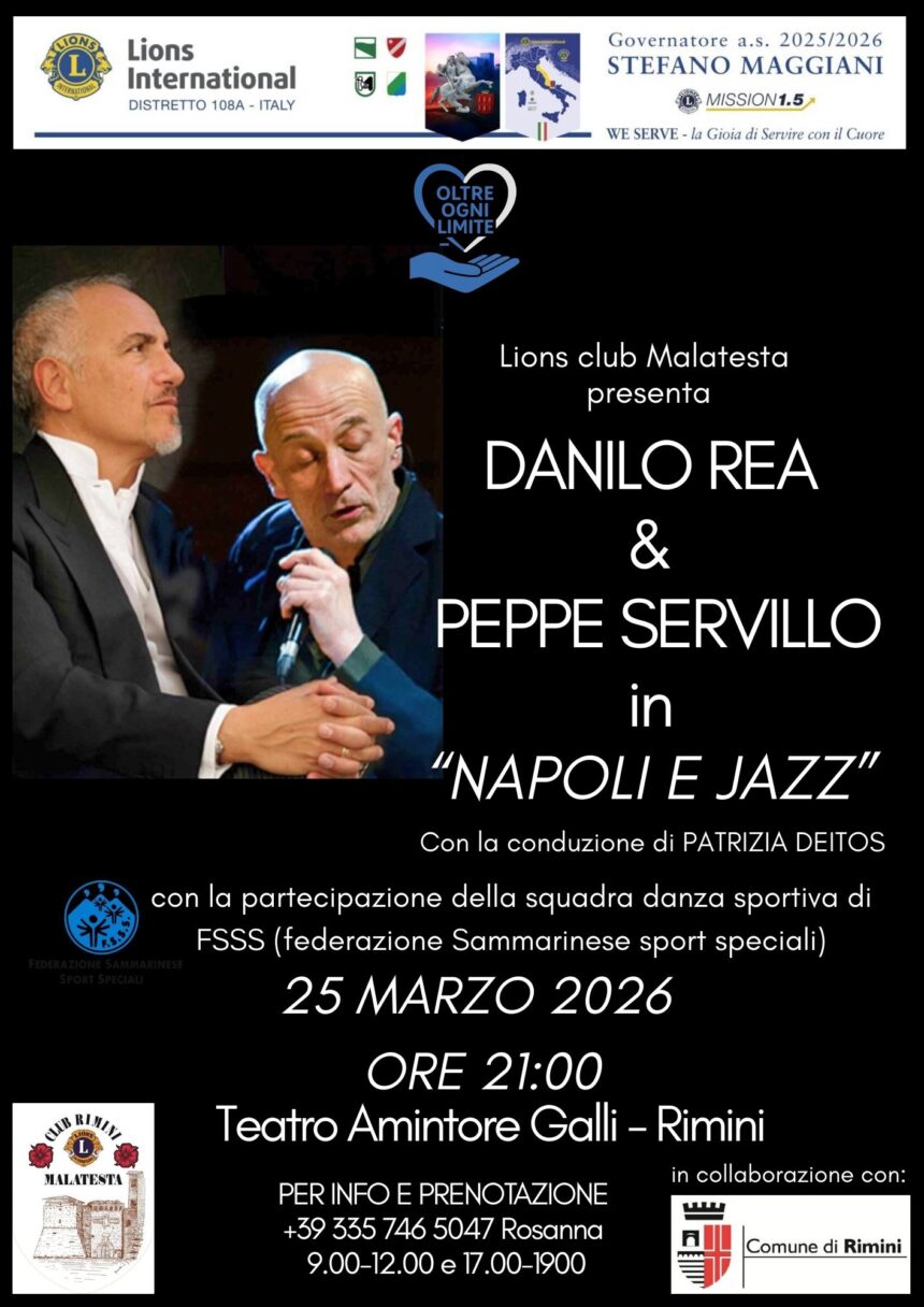 Rimini. Concerto di beneficenza “Napoli e Jazz” al Teatro Galli