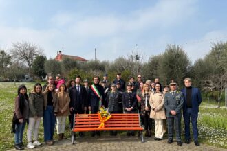 Coriano, inaugurata la nona panchina arancione contro la violenza sulle donne
