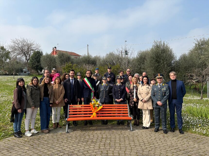 Coriano, inaugurata la nona panchina arancione contro la violenza sulle donne