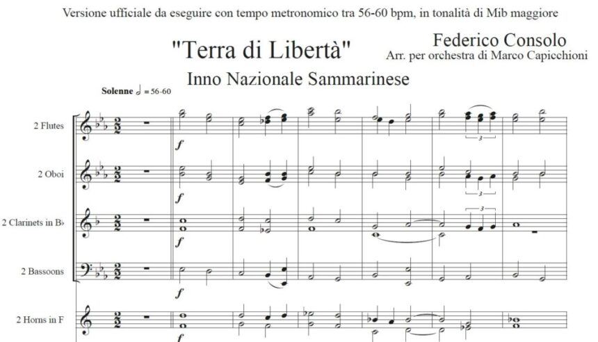 Inno di San Marino, parole da ufficializzare. Divergenze sul richiamo a Santo