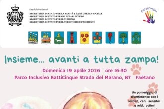 APAS San Marino. “Insieme… avanti a tutta zampa”, domenica 19 aprile alle ore 16:30, presso il Parco BattiCinque di Faetano. Saremo felici di partecipare!