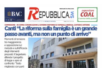 San Marino. La prima pagina de La RepubblicaSM