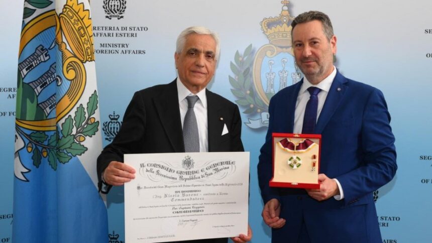 San Marino. Conferito il grado di Commendatore dell’Ordine Equestre di Sant’Agata a Nicola Barone