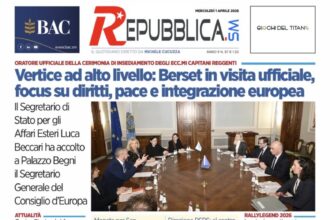 San Marino. La prima pagina de La RepubblicaSM