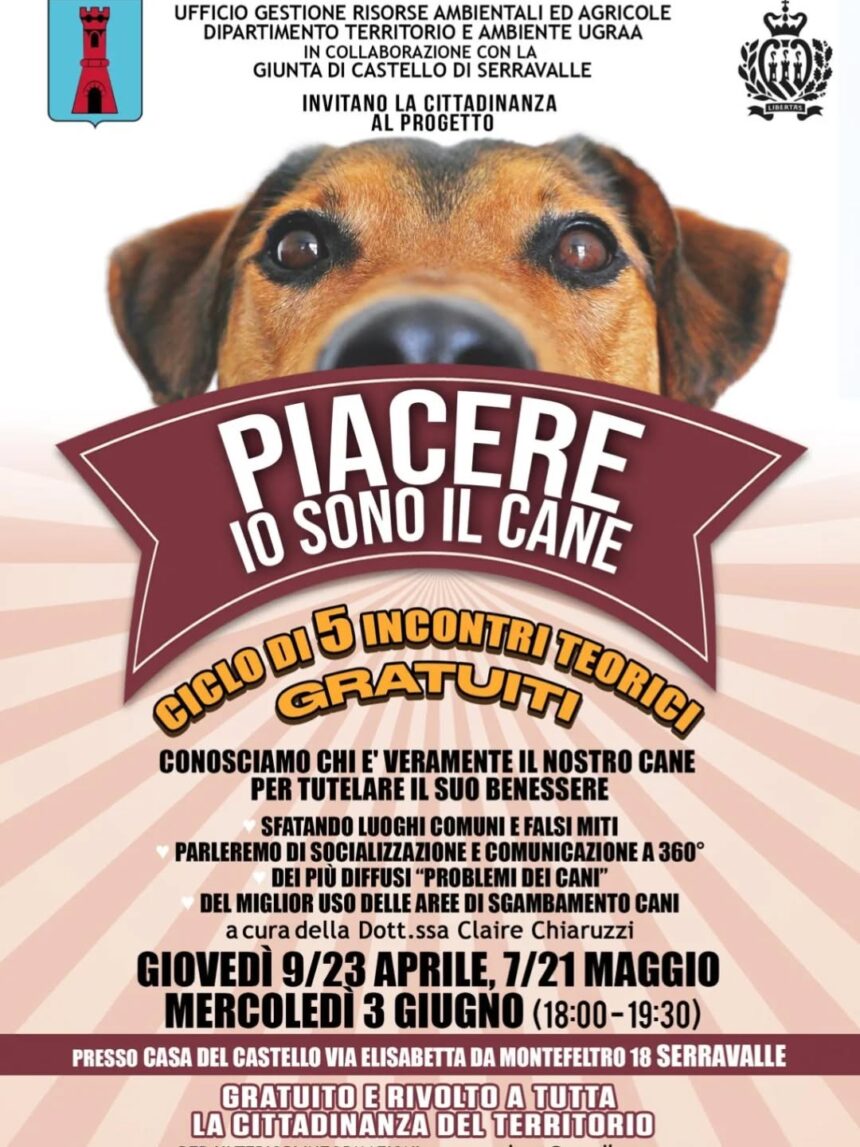“Piacere, io sono il cane”: a Serravalle 5 incontri per approfondire la cultura cinofila e la relazione tra cane e uomo