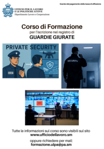 San Marino, Formazione professionale: ultimi dieci giorni per iscriversi ai corsi per armaiolo e guardia giurata