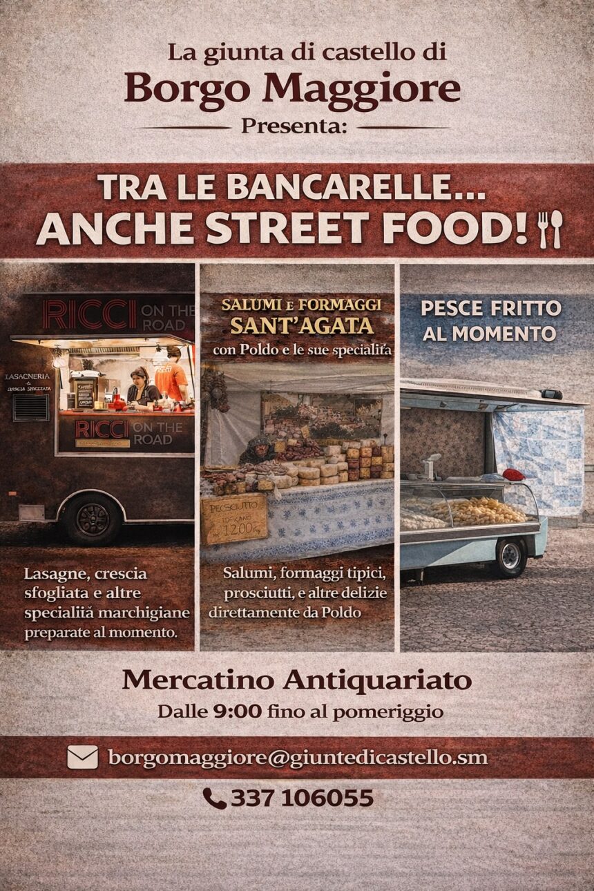 San Marino. Domenica 19 aprile torna il Mercatino dell’Antiquariato e del Vintage a Borgo Maggiore!