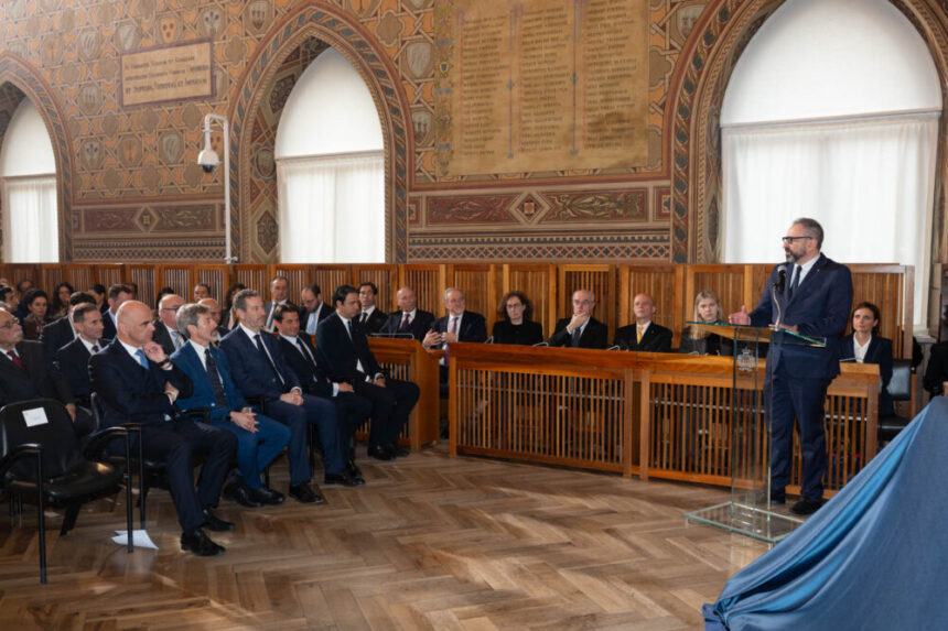 San Marino – Insediamento Reggenti, presentazione del Segretario di Stato per gli Affari Esteri, Luca Beccari dell’Oratore Ufficiale