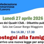 San Marino. CSDL. Norme a sostegno della natalità e della non autosufficienza: il PdL presentato in CGG in prima lettura contiene diversi punti migliorativi