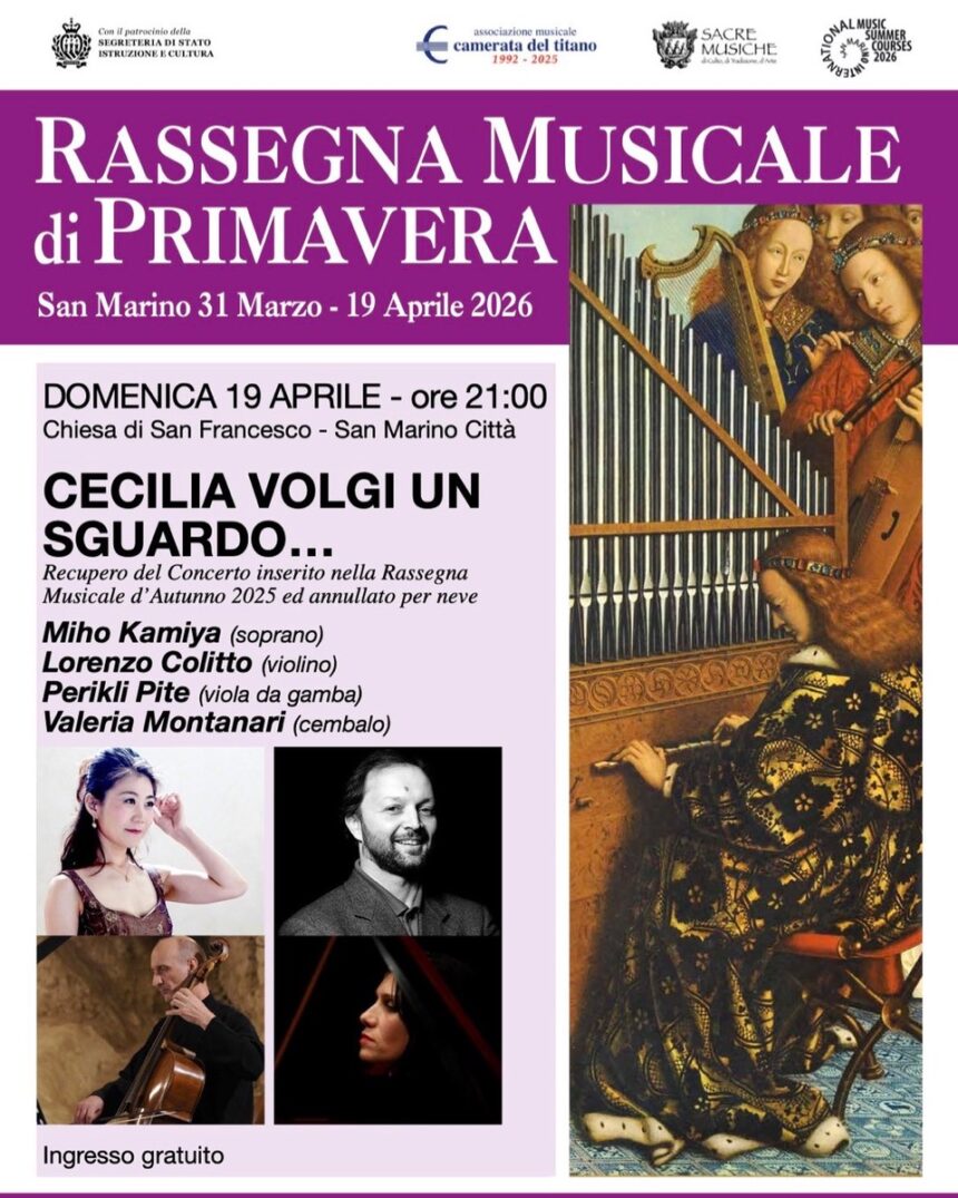 San Marino – “Cecilia, volgi un sguardo”: concerto di recupero alla Chiesa di San Francesco
