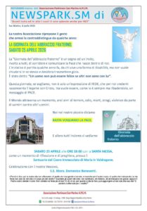 “ABBRACCIO FRATERNO”. Celebrazione con S.E. Mons. Domenico Beneventi, Vescovo della Diocesi di San Marino-Montefeltro