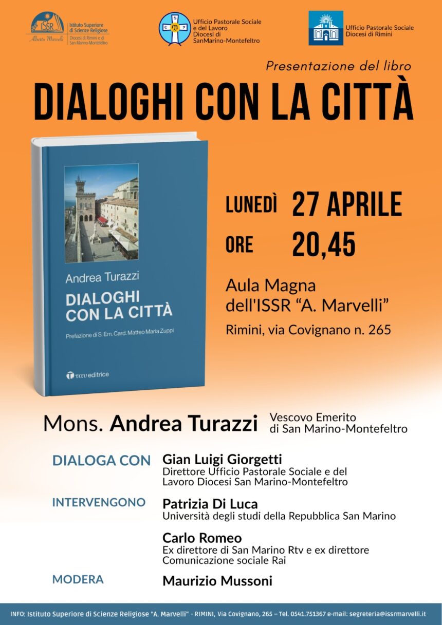 Rimini. Mons. Andrea Turazzi presenta il suo ultimo libro all’Istituto Superiore di Scienze Religiose lunedì 27 aprile