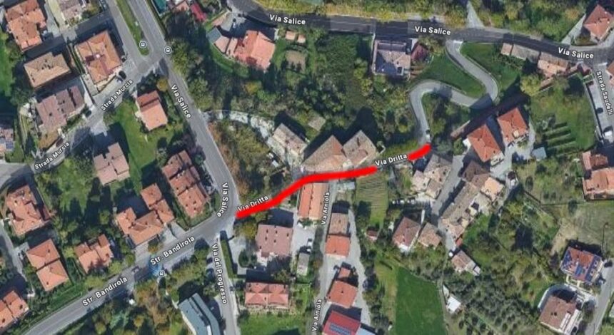 Montegiardino, domani mercoledì 22 aprile chiusa al traffico la parte alta di Via Dritta