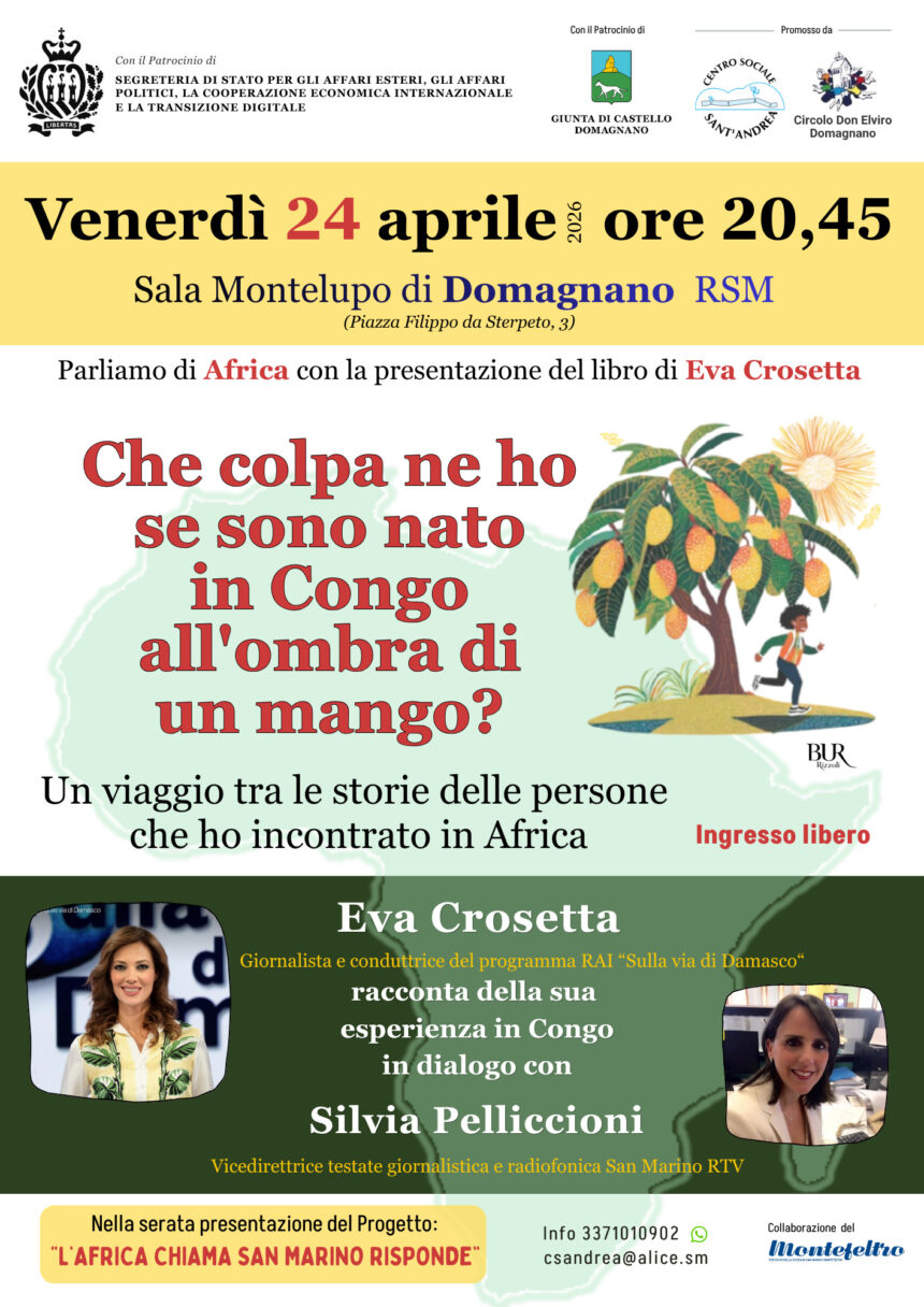 San Marino. L’Africa protagonista della serata di venerdì 24 aprile a Domagnano