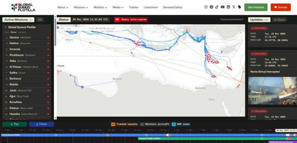 San Marino – Global Sumud Flotilla. Bloccate da Israele anche due navi battenti bandiera sammarinese