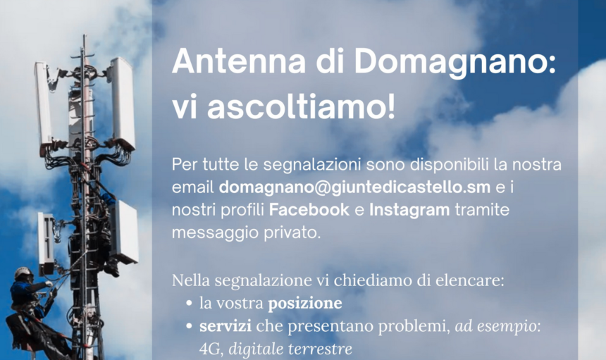 Domagnano, la Giunta raccoglie segnalazioni di problematiche causate dalla nuova “antenna” in zona Cimitero