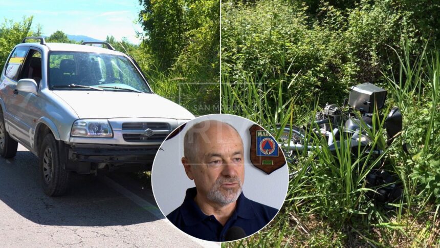 Auto contro moto lungo strada del Marano: feriti l’ex Capitano Reggente Fabio Berardi e la moglie