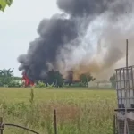 Capanno a fuoco nelle campagne di Savignano