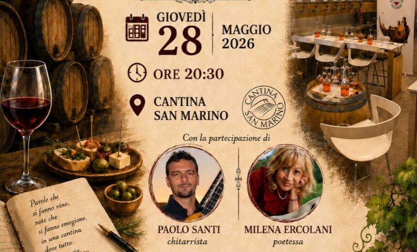 Alla Cantina San Marino una serata tra vino, poesia e musica dal vivo