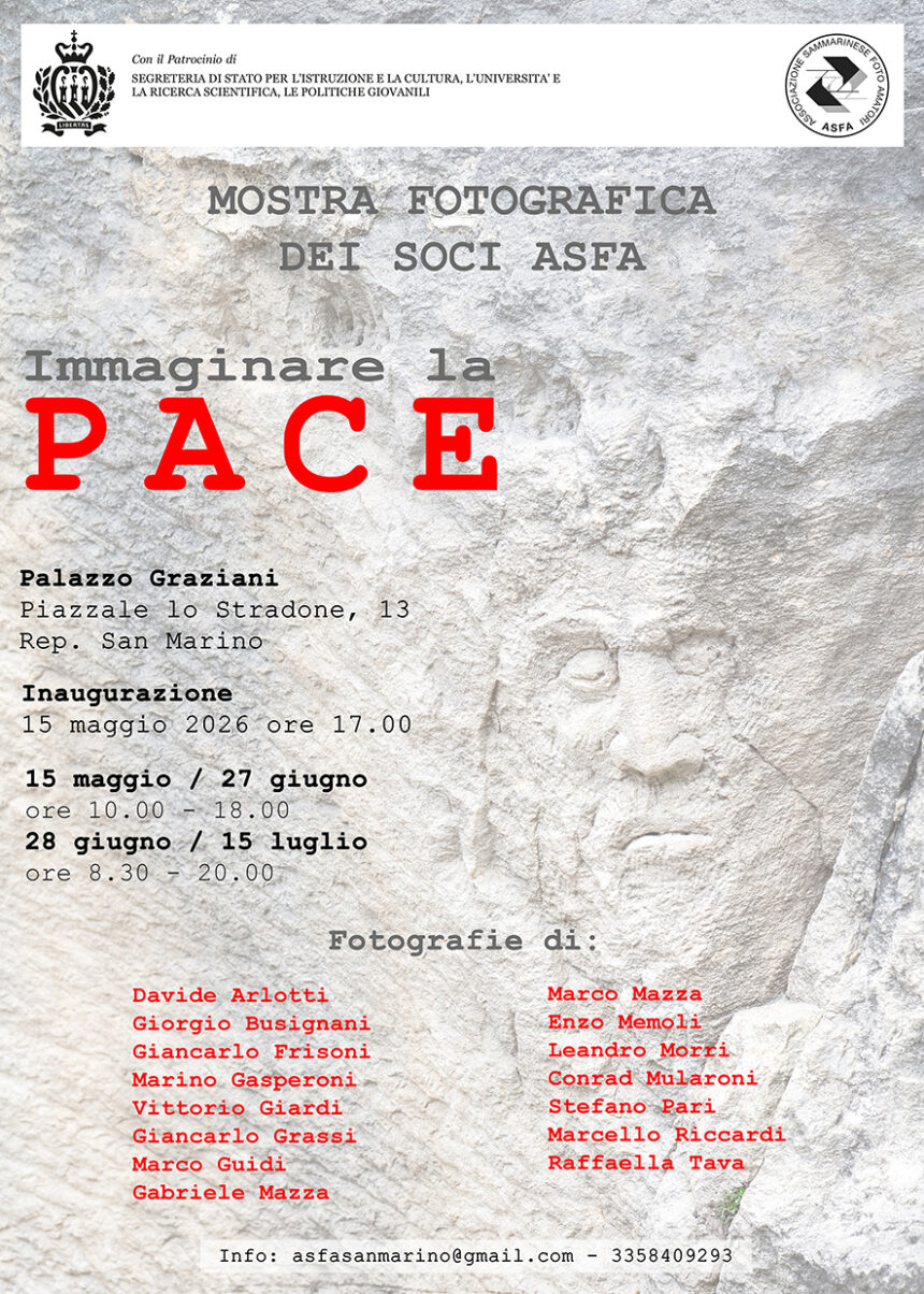 San Marino – “Immaginare la Pace”: a Palazzo Graziani la fotografia si fa strumento di dialogo e narrazione universale