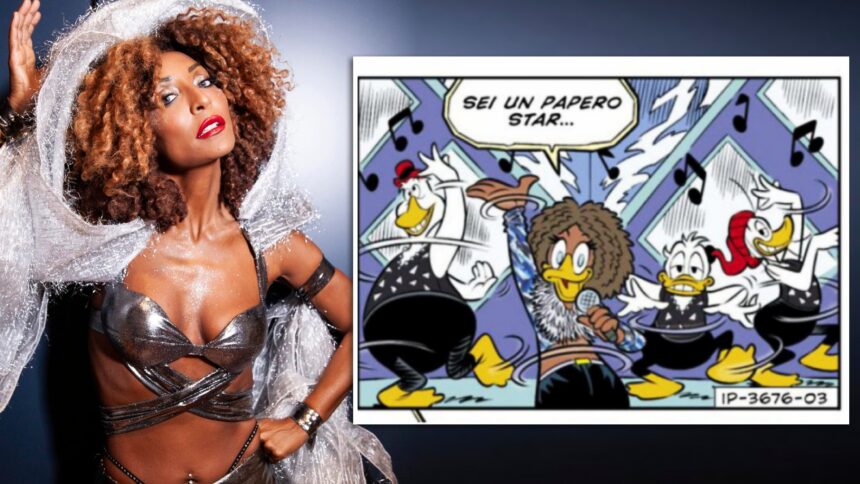 Eurovision: su Topolino Senhit diventa “Duck-Hit” e incontra la banda Disney
