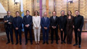 I Pooh in udienza dai Capitani Reggenti per il francobollo e la moneta celebrativa dei 60 anni