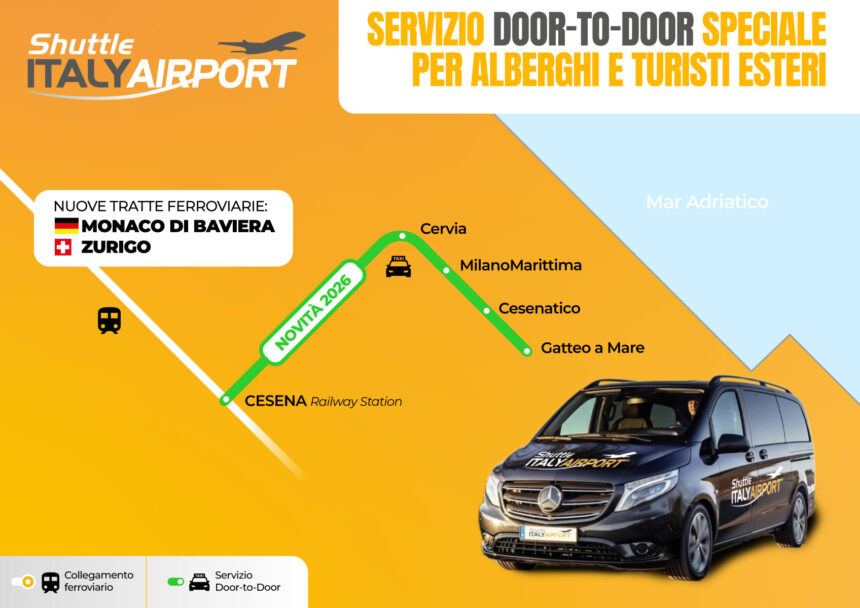Shuttle Italy Airport amplia i servizi: nuove connessioni con i treni internazionali per la Riviera Romagnola