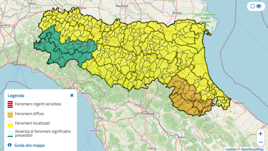 Allerta meteo in Emilia-Romagna: vento forte, due zone in arancione