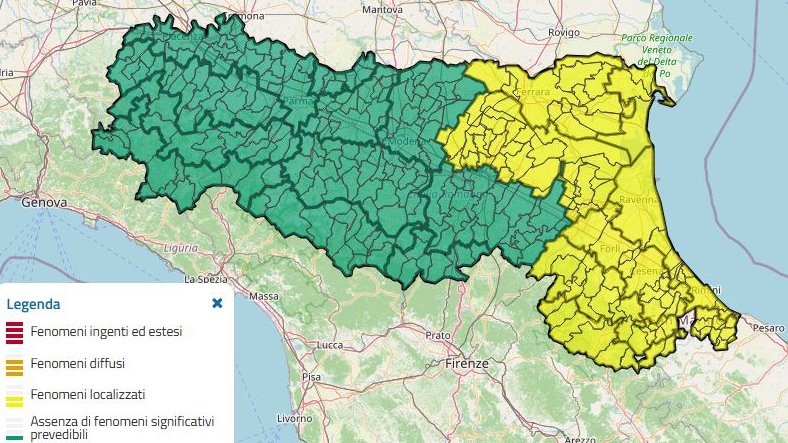 Maltempo: da mezzanotte, nuova allerta meteo gialla per temporali
