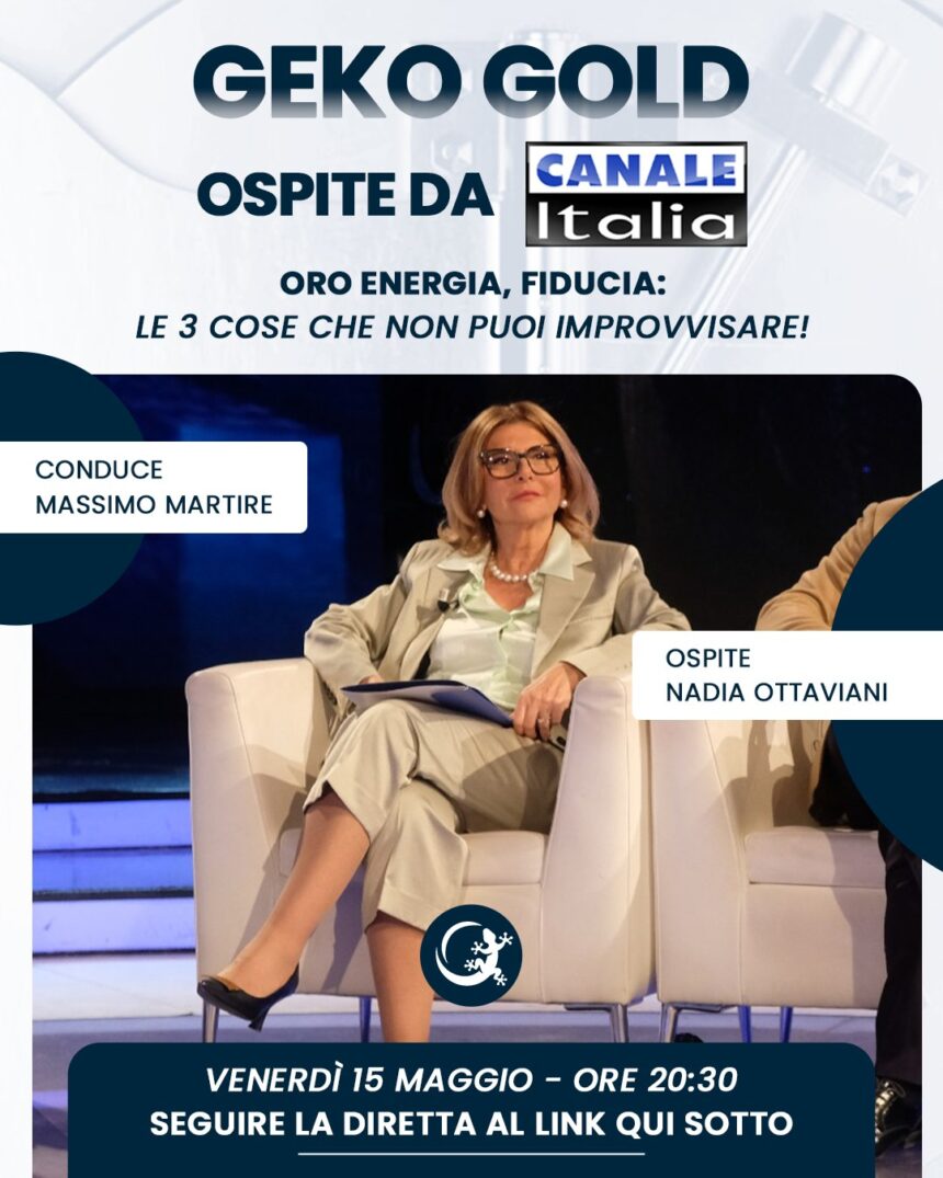 San Marino. Geko Gold: la Direttrice Commerciale Nadia Ottaviani ospite della puntata serale di “Notizie Oggi” su Canale Italia. Questa sera ore 20.30