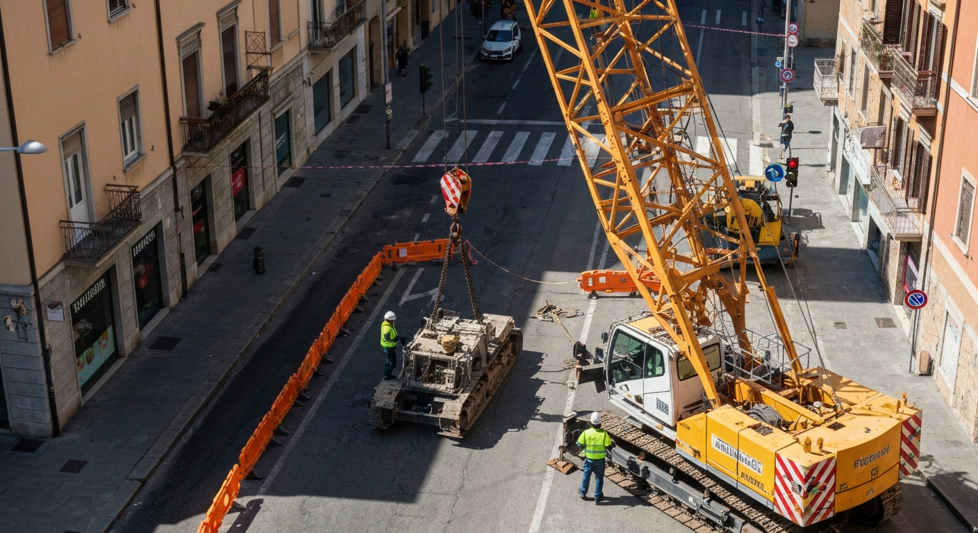 Rimini: Via Leoni si Ferma per Due Giorni, Smontaggio Critico di una Gru