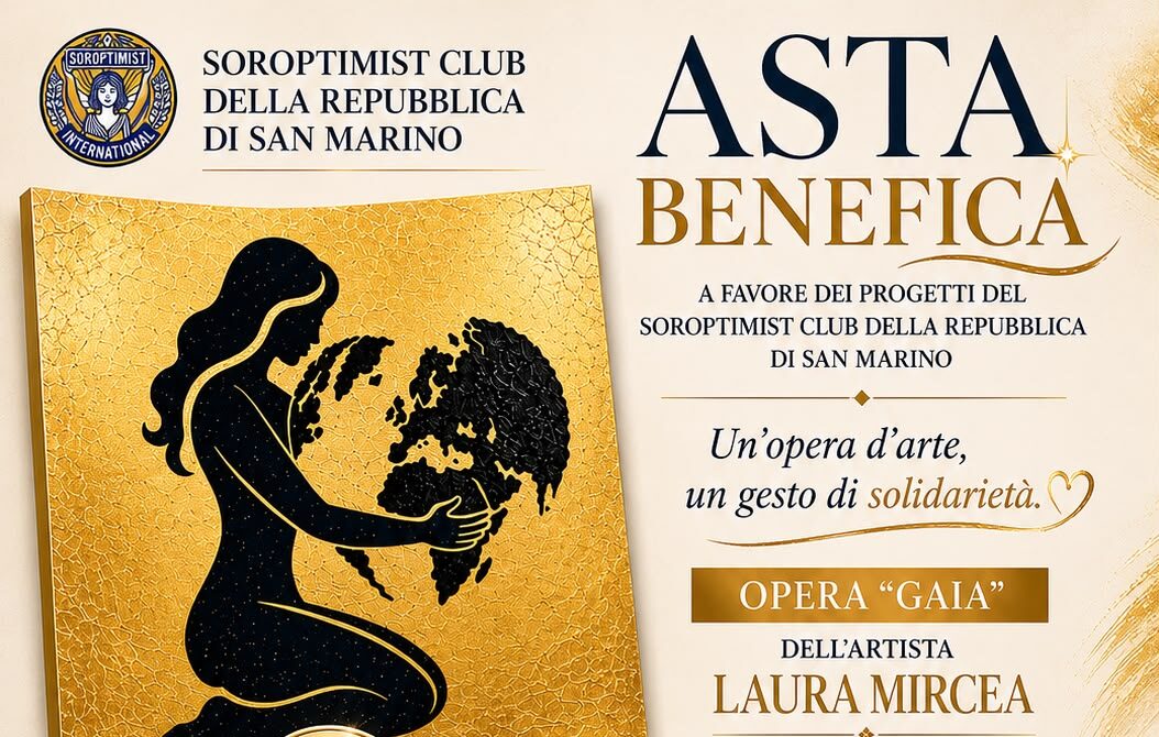 Il Soroptimist Club della Repubblica di San Marino promuove un’asta benefica con l’opera “Gaia” dell’artista Laura Mircea