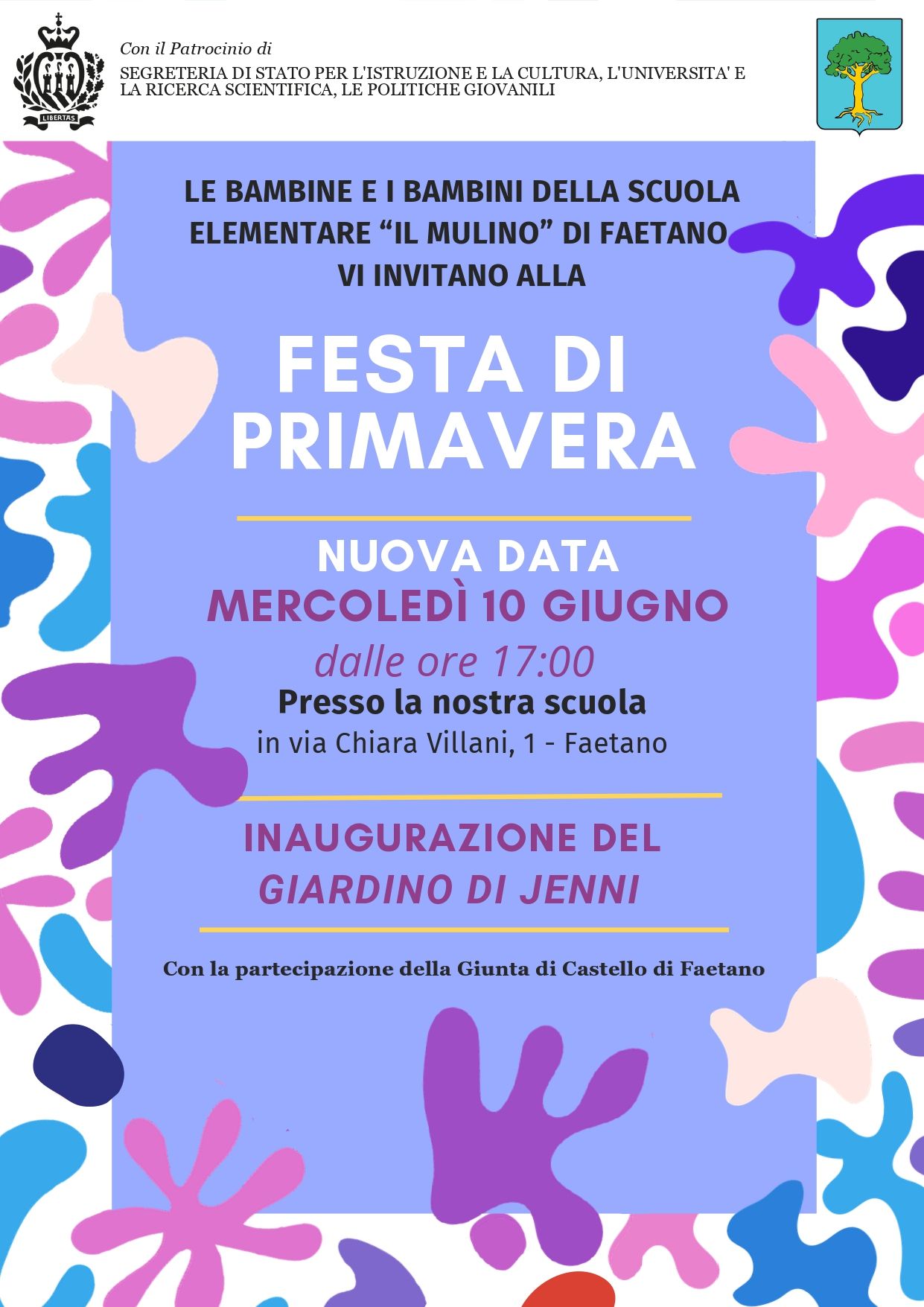 San Marino. Festa di Primavera in ricordo della maestra Jenni Tamagnini. Mercoledì 10 Giugno un pomeriggio di comunità e memoria