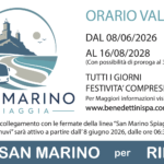 San Marino Spiaggia 2026, online gli orari del servizio Benedettini per Rimini Mare