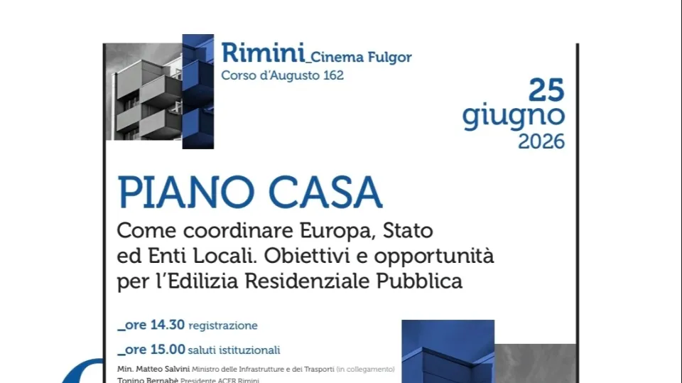 Rimini, il 25 giugno al Fulgor il convegno sui temi del Piano Casa