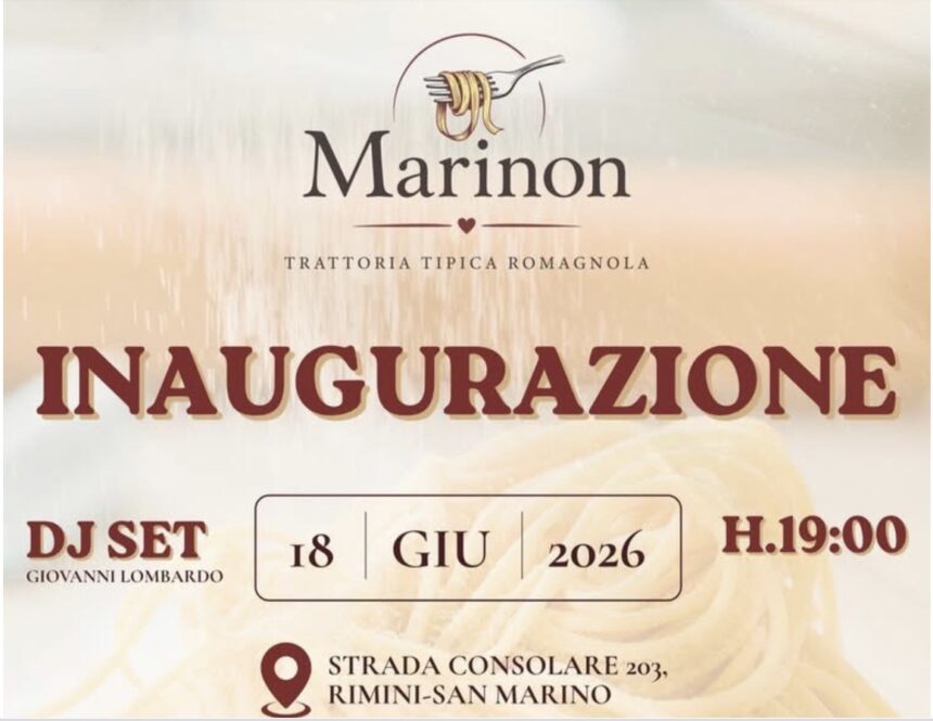 NON MANCARE. Giovedì prossimo 18 giugno MARINON accende i motori: la tradizione romagnola trova casa tra Rimini e San Marino