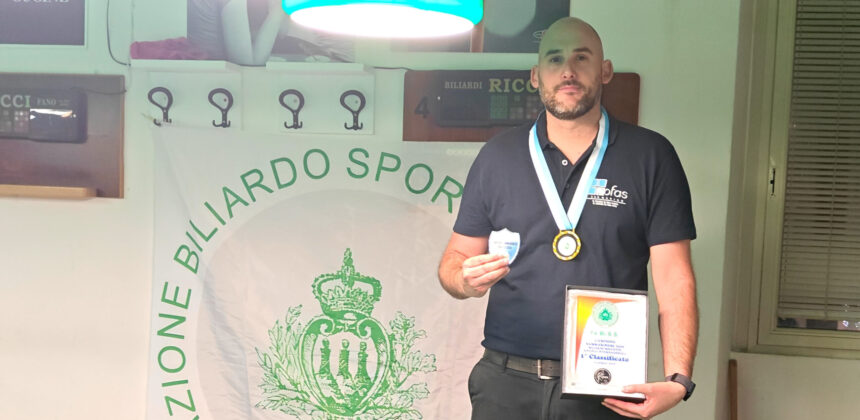 San Marino. Mattia Bugli è il campione sammarinese singolo a boccette su biliardi internazionali