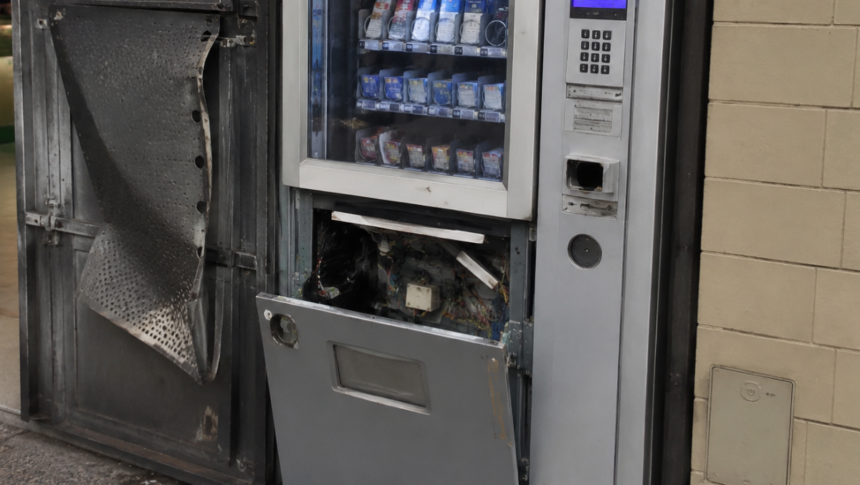 Santarcangelo, svuotano distributore automatico della tabaccheria con un uncino artigianale