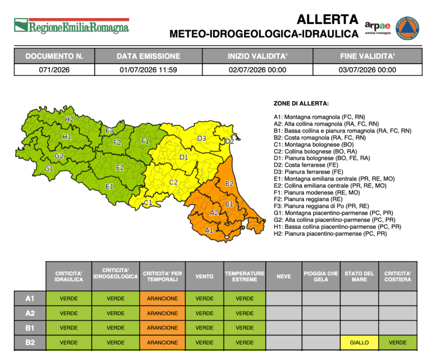 Allerta Arancione su Rimini: Maltempo Estremo Atteso Giovedì con Calo Termico